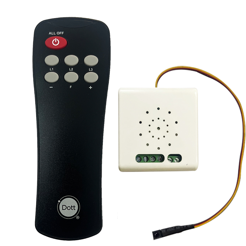 Dott Systems NEW and IMPROVED DIAZE FAN  Remote Control Switch System for One Fan with HUMFREE Fan Regulation.| A Home Automation Device for Home And Office | One way Wireless Smart switch, IR Remote, with Memory Function.