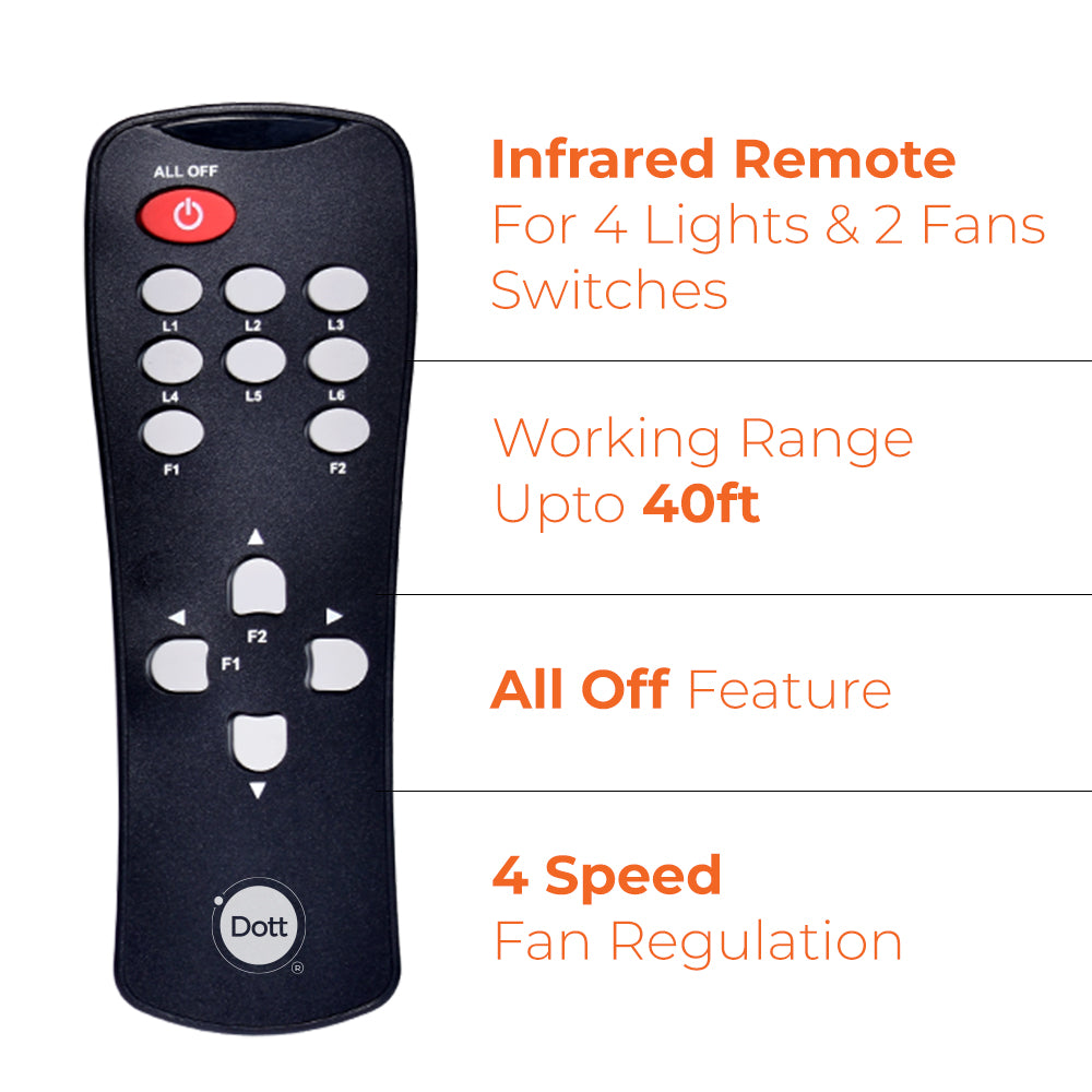 CUBE 4.2 - Remote Control Switch for 4 Lights & 2 Fans.