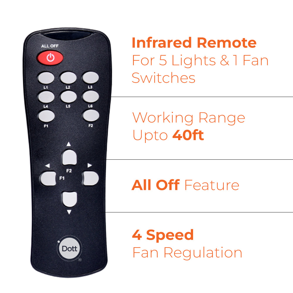 Cube 5.1 - Remote Control Switches for 5 Lights 1 Fan.
