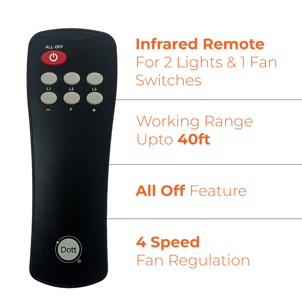 Cube 2.1 - Remote Control Switch for 2 Lights and 1 Fan with HUMFREE Fan Regulation