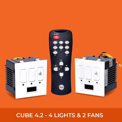 CUBE 4.2 - Remote Control Switch for 4 Lights & 2 Fans.