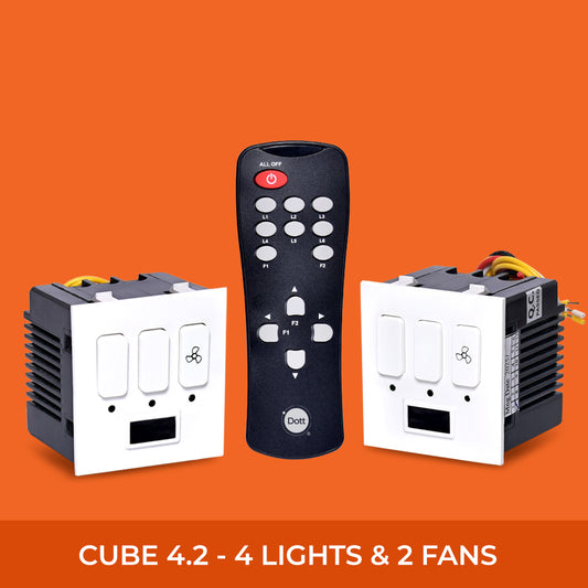 CUBE 4.2 - Remote Control Switch for 4 Lights & 2 Fans.