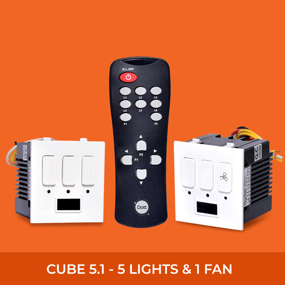 Cube 5.1 - Remote Control Switches for 5 Lights 1 Fan.
