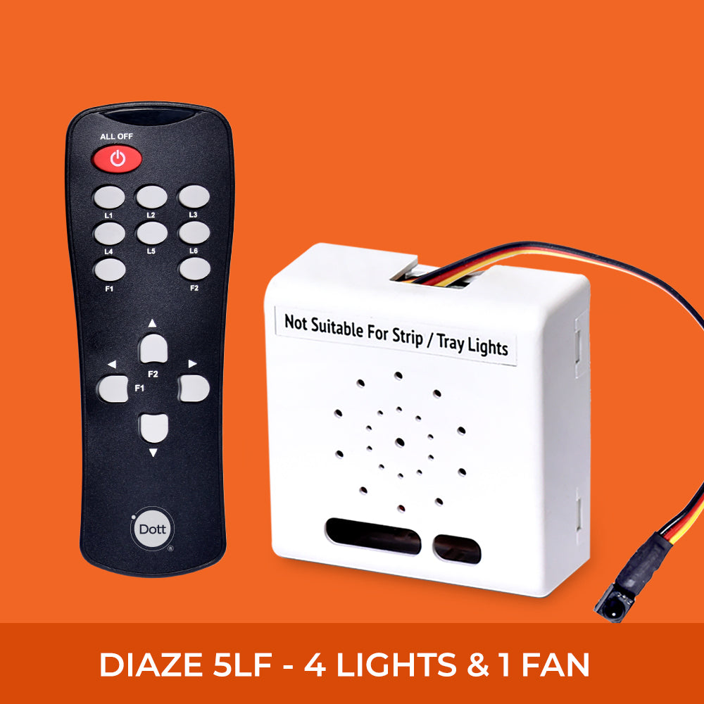 DIAZE 5 LF - Remote control switch for 4 Lights & 1 Fan.